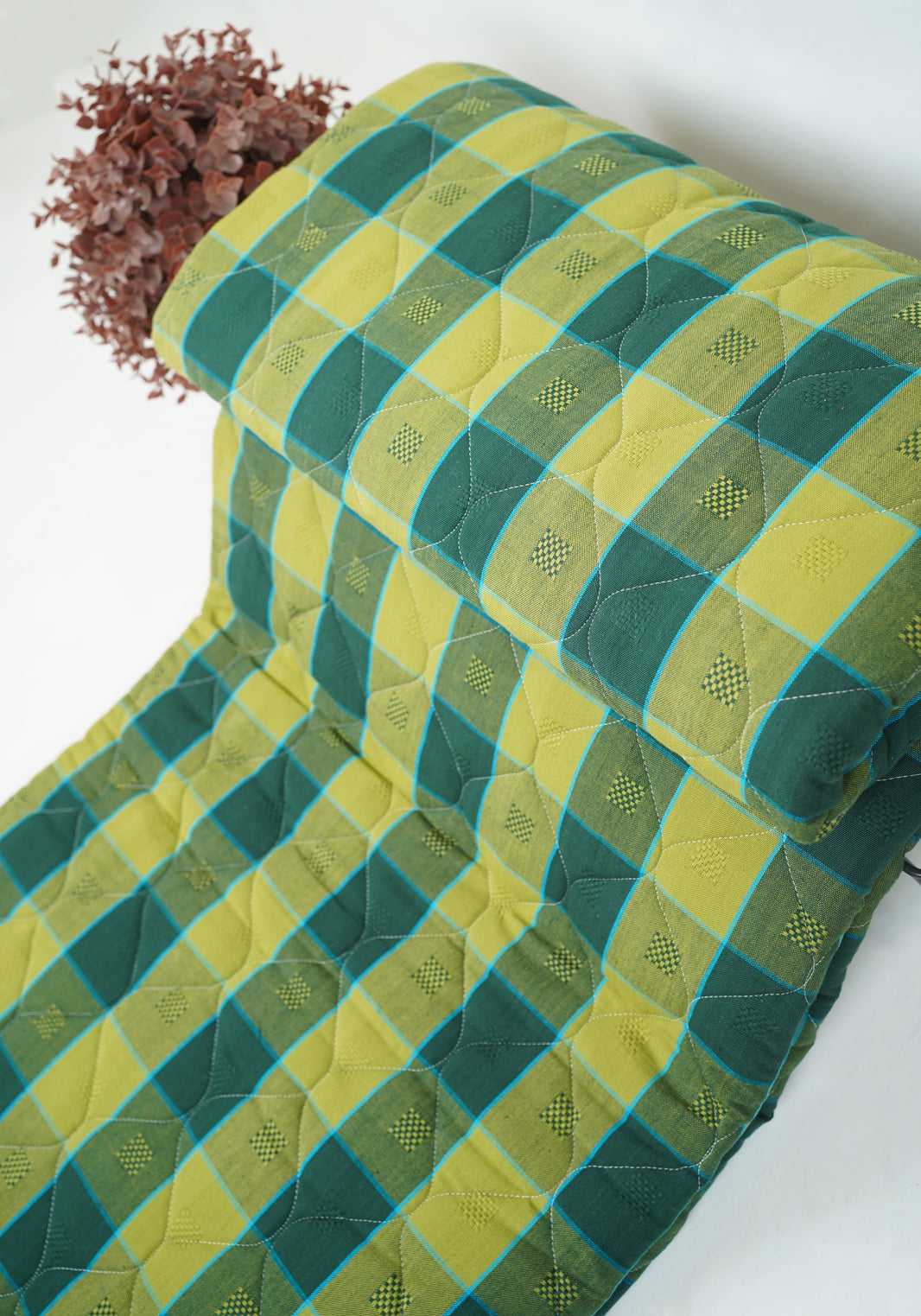 Premium Handloom Double Cot Chennimalai Quilt- Green