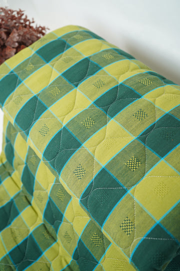 Premium Handloom Double Cot Chennimalai Quilt- Green