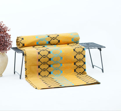 Premium Handloom Golden Yellow with blue Chennimalai bedsheet