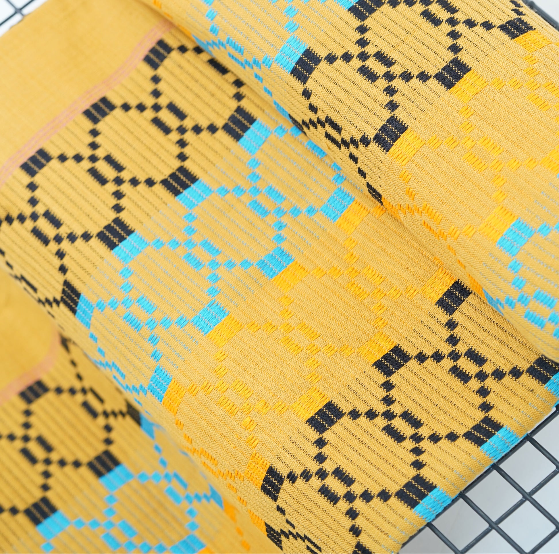 Premium Handloom Golden Yellow with blue Chennimalai bedsheet