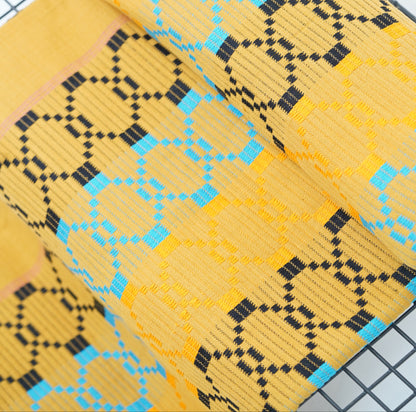 Premium Handloom Golden Yellow with blue Chennimalai bedsheet