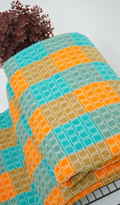 Premium Handloom Single Cot Chennimalai Quilt - Bright Box
