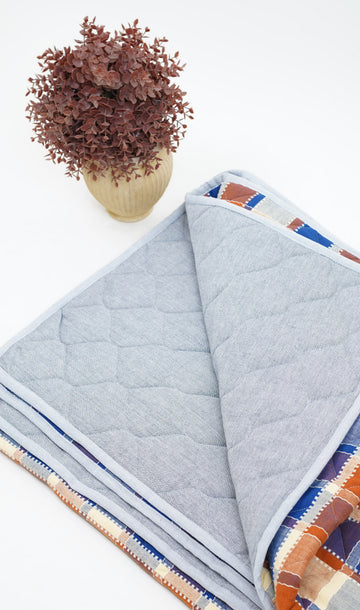 Premium Handloom Double Cot Chennimalai Quilt- Royal Rust