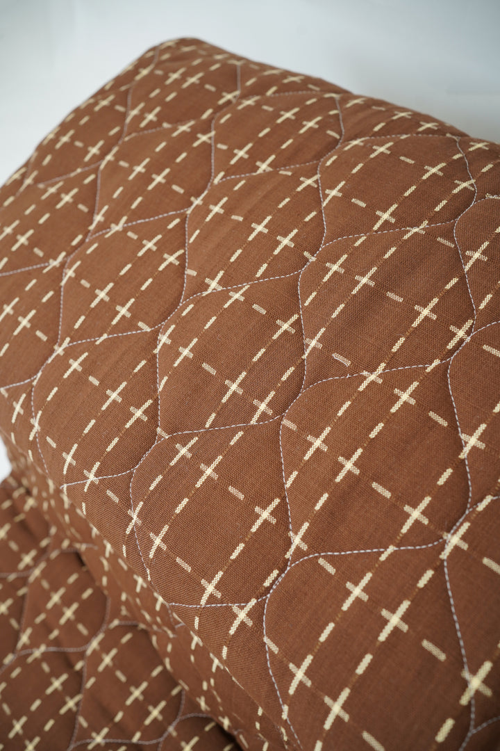 Premium Handloom Single Cot Chennimalai Quilt - Brown
