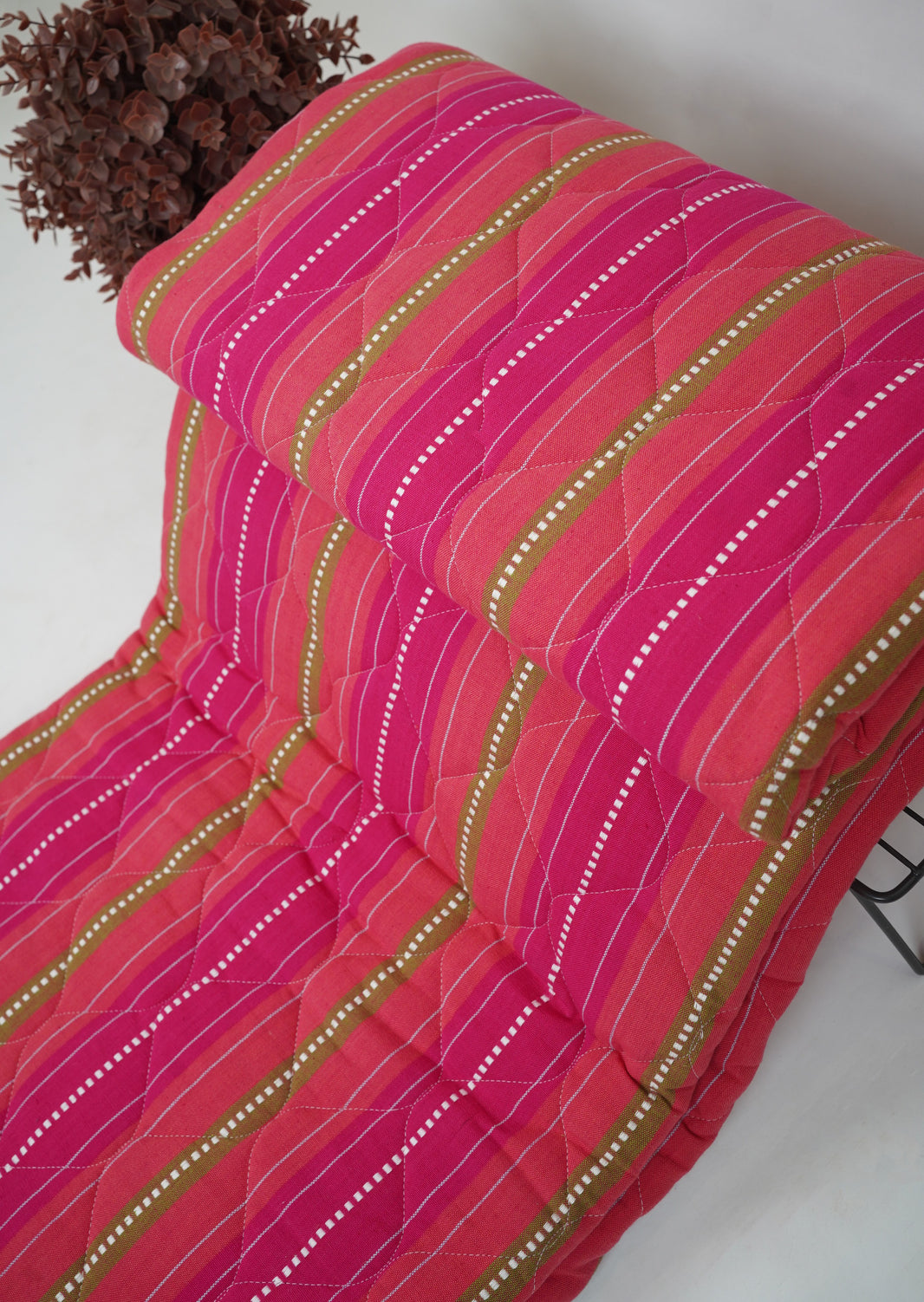 Premium Handloom Single Cot Chennimalai Quilt - Rose Brown