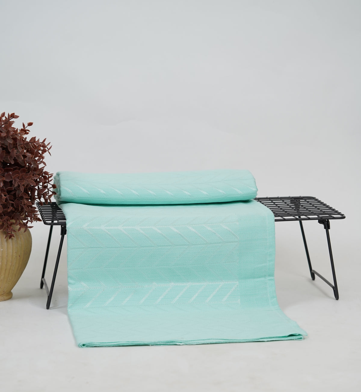 Premium Handloom Pastel Teal Ocean Mint Chennimalai Bedsheet