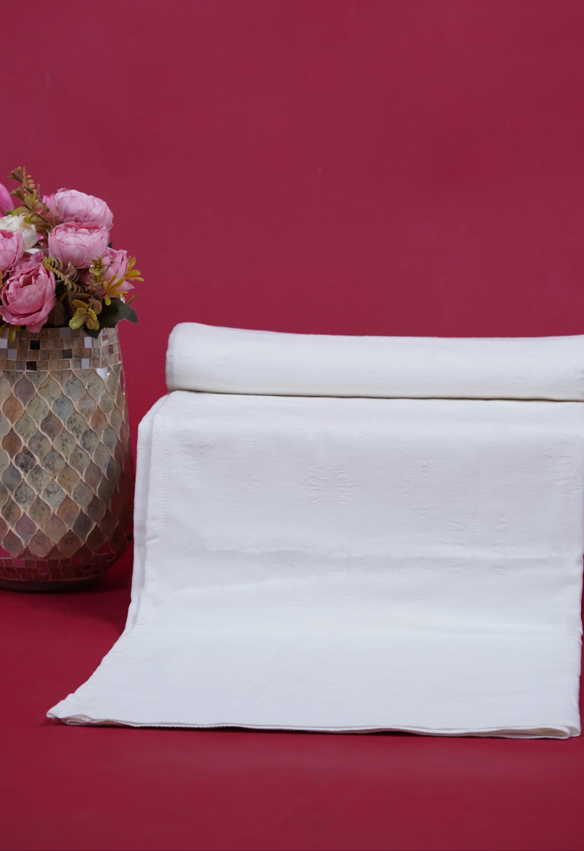 Premium Handloom Soft Snow-White Chennimalai Bedsheet