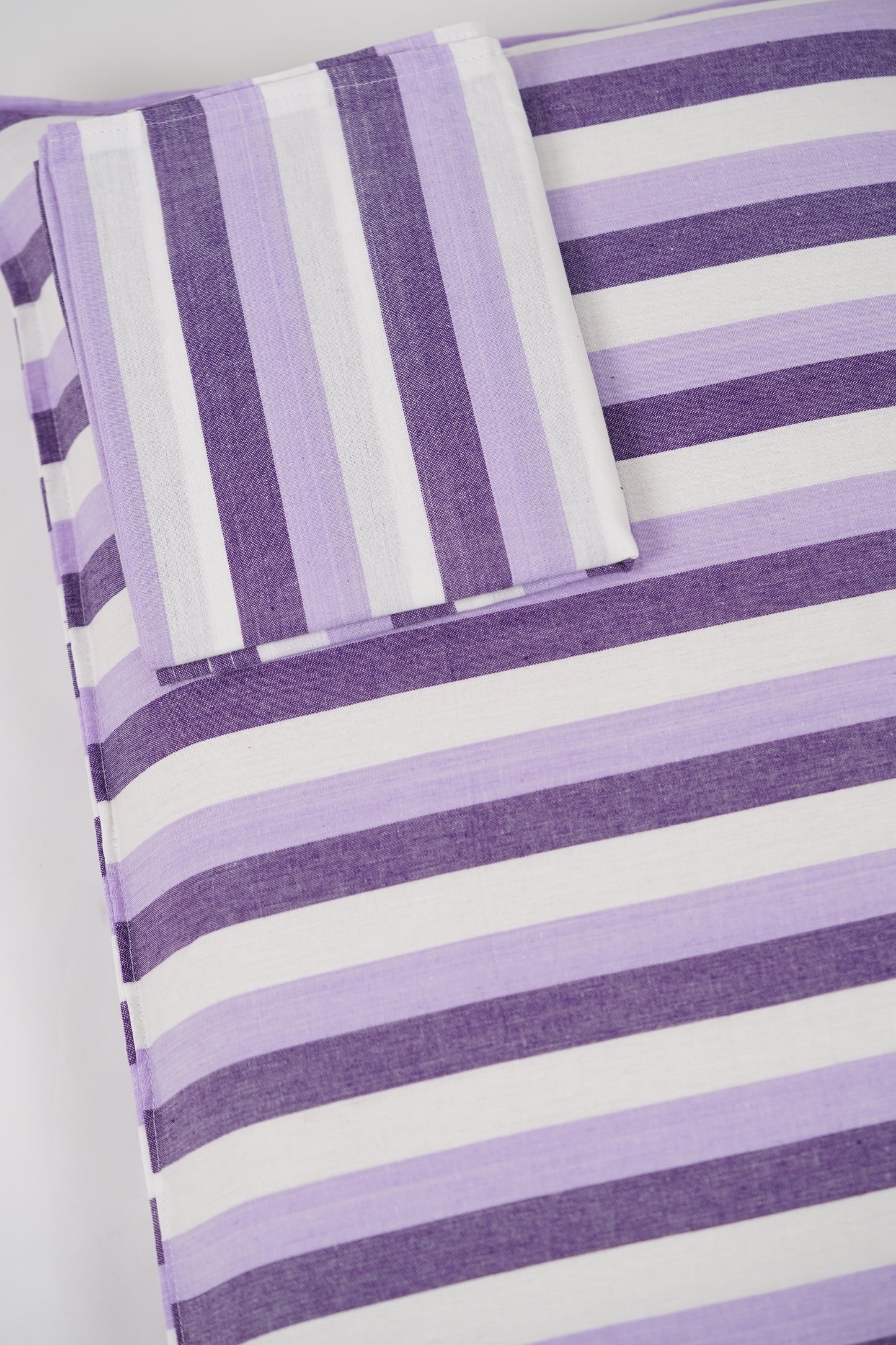 Super Soft Chennimalai Double Cot Bedspread Purple and Lavender Stripe