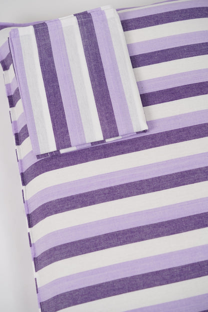 Super Soft Chennimalai Double Cot Bedspread Purple and Lavender Stripe