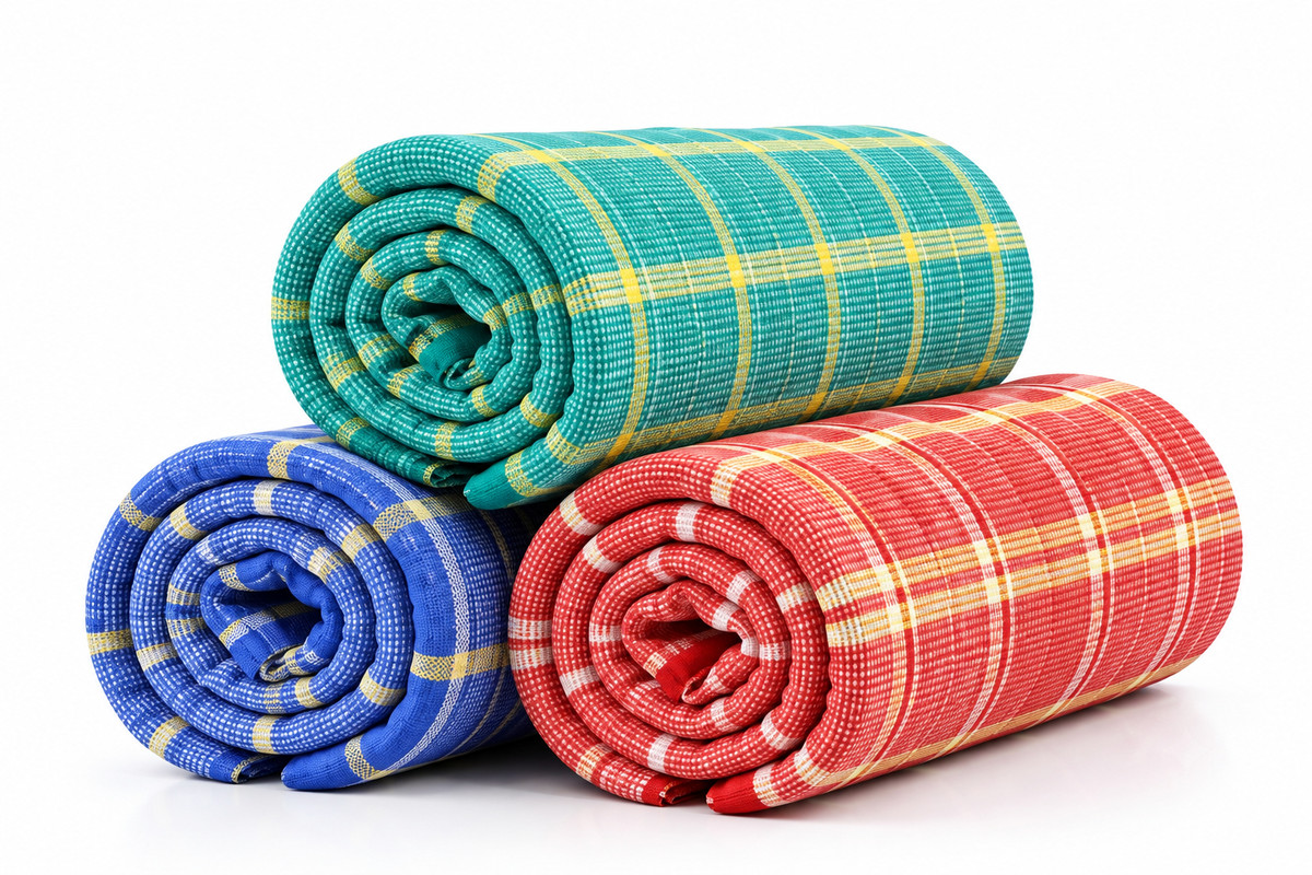 Chennimalai Handloom Soft Checked Towel - Set of 3