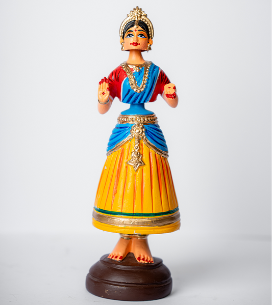 Highly Durable Fiber Tanjore Dancing Doll - Girl - Yellow