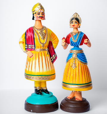 Highly Durable Fiber Tanjore Dancing Doll - Raja Rani couple