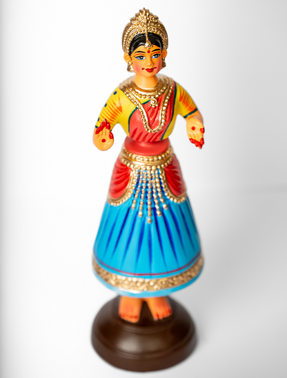 Highly Durable Fiber Tanjore Dancing Doll - Girl - Blue