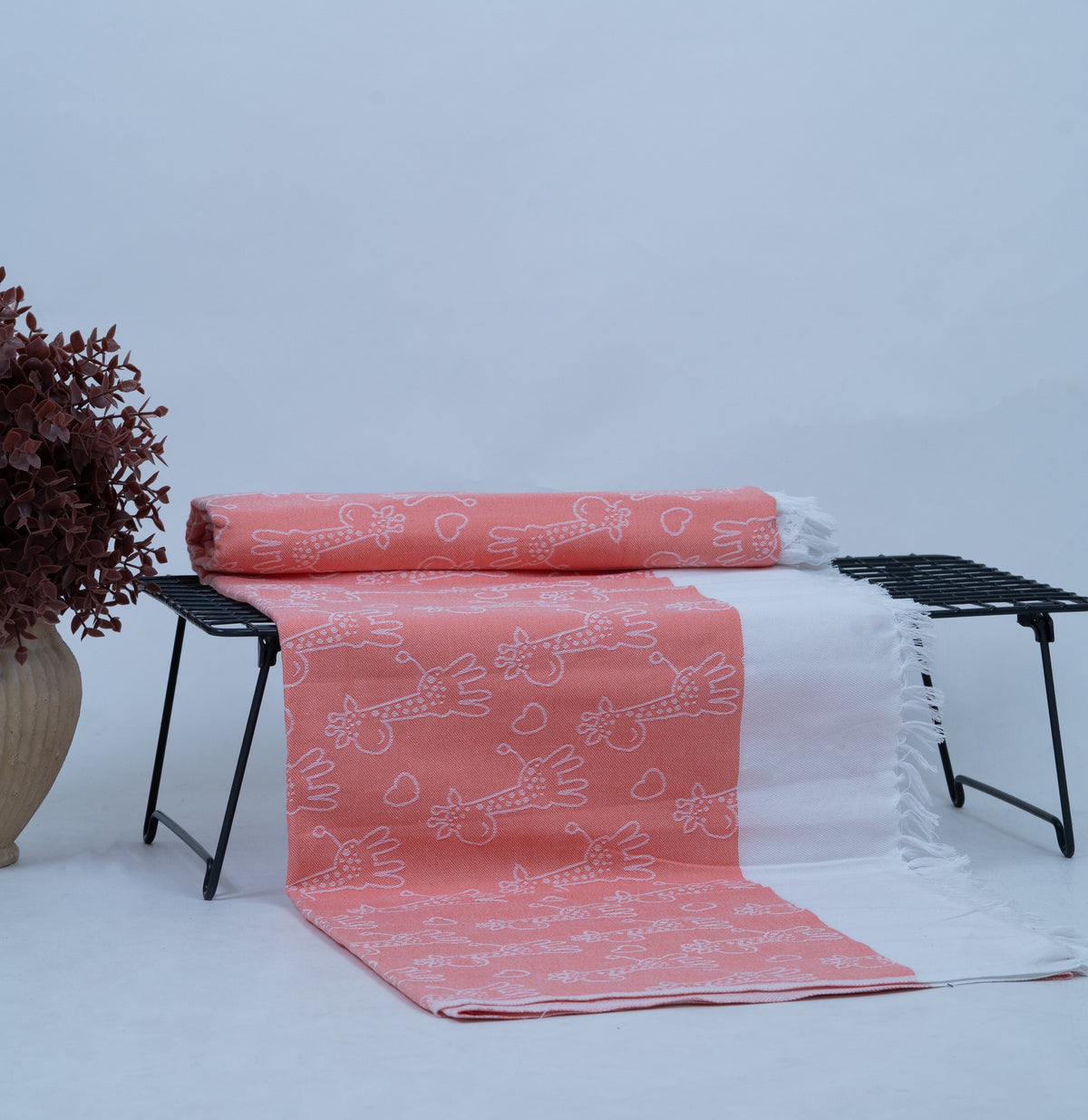 Animal Print Lovely Chennimalai Bedsheet - Peach