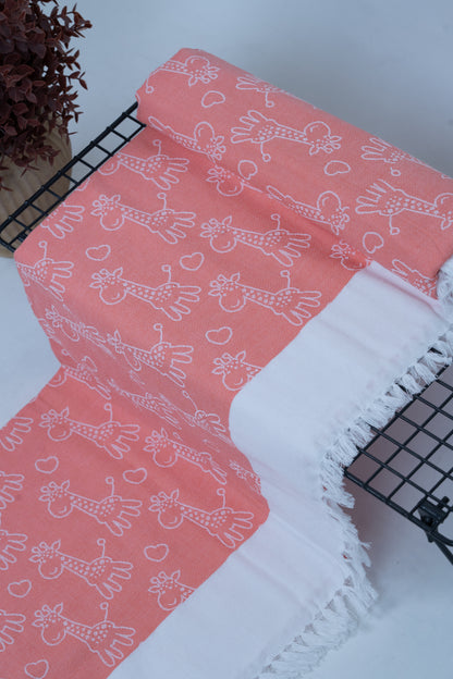 Animal Print Lovely Chennimalai Bedsheet - Peach