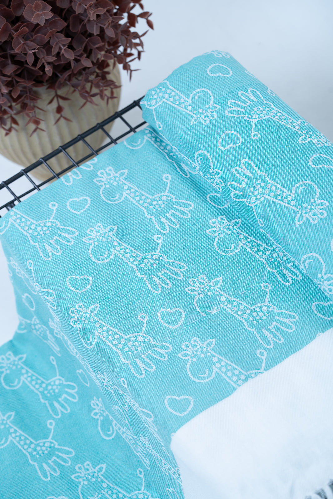 Animal Print Lovely Chennimalai Bedsheet - Light Blue
