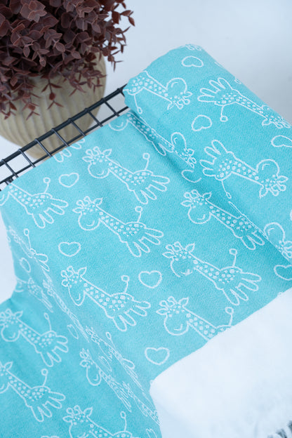 Animal Print Lovely Chennimalai Bedsheet - Light Blue