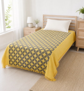 Blue Petal Lovely Chennimalai Bedsheet — Bright-room styling view