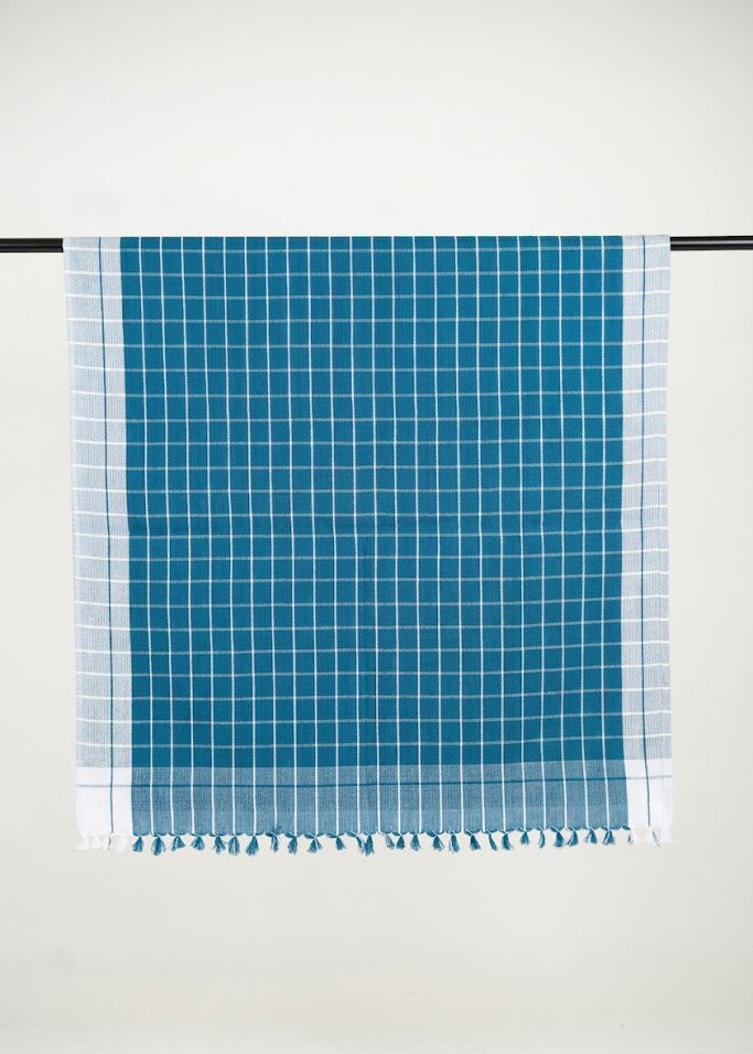 Chennimalai Soft Grid Weave Towel Teal
