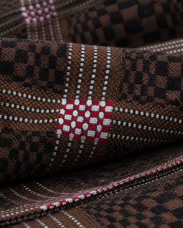 Brown Nadhiya Chennimalai Bedsheet — Fabric and pattern detail view