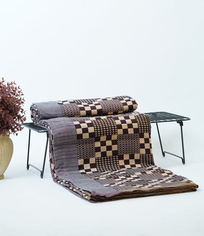 Premium Handloom Royal Checkmate Double Cot Chennimalai Bedsheet