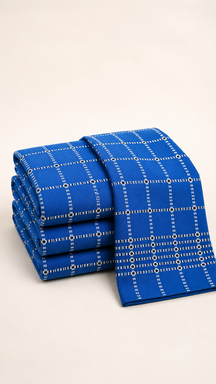 Button Star Chennimalai Bedsheet - Blue — Folded catalogue view