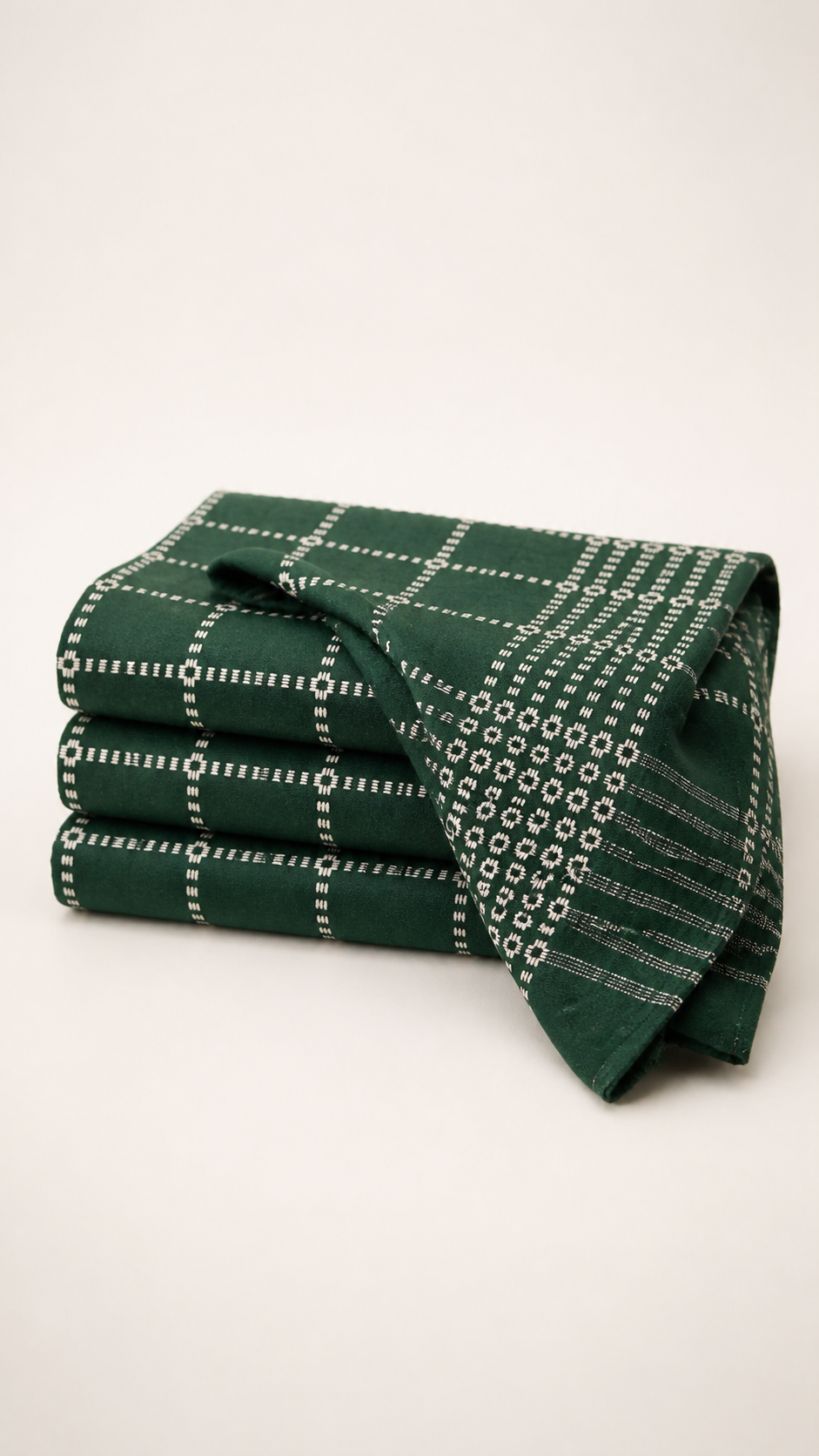Button Star Chennimalai Bedsheet - Dark green — Folded catalogue view