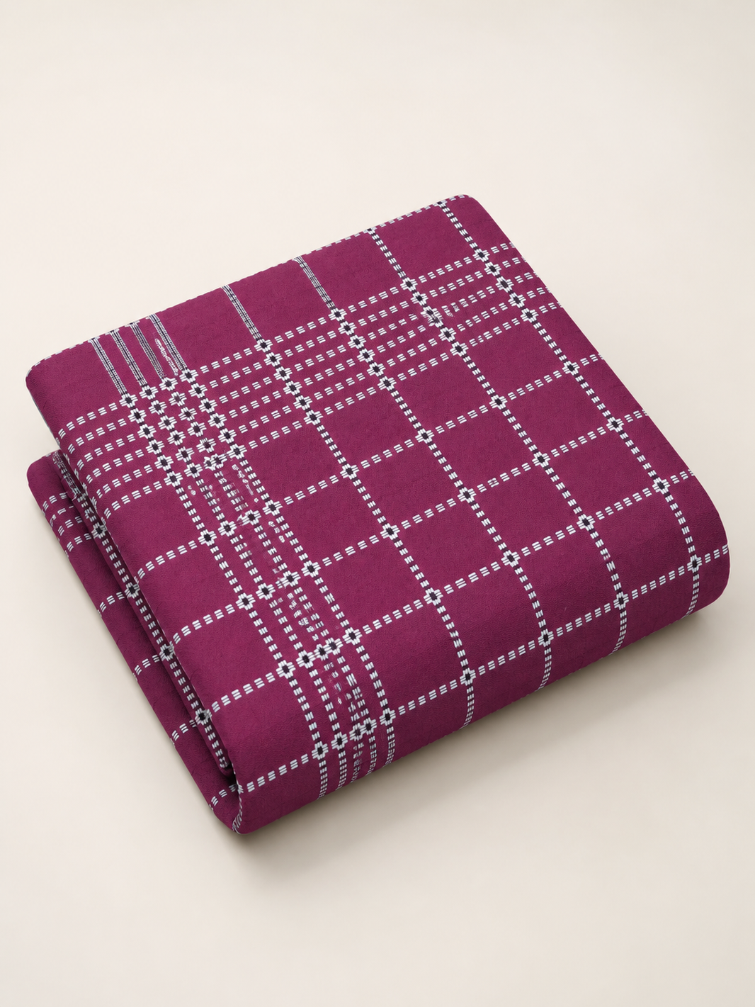 Button Star Chennimalai Bedsheet - Maroon — Folded catalogue view