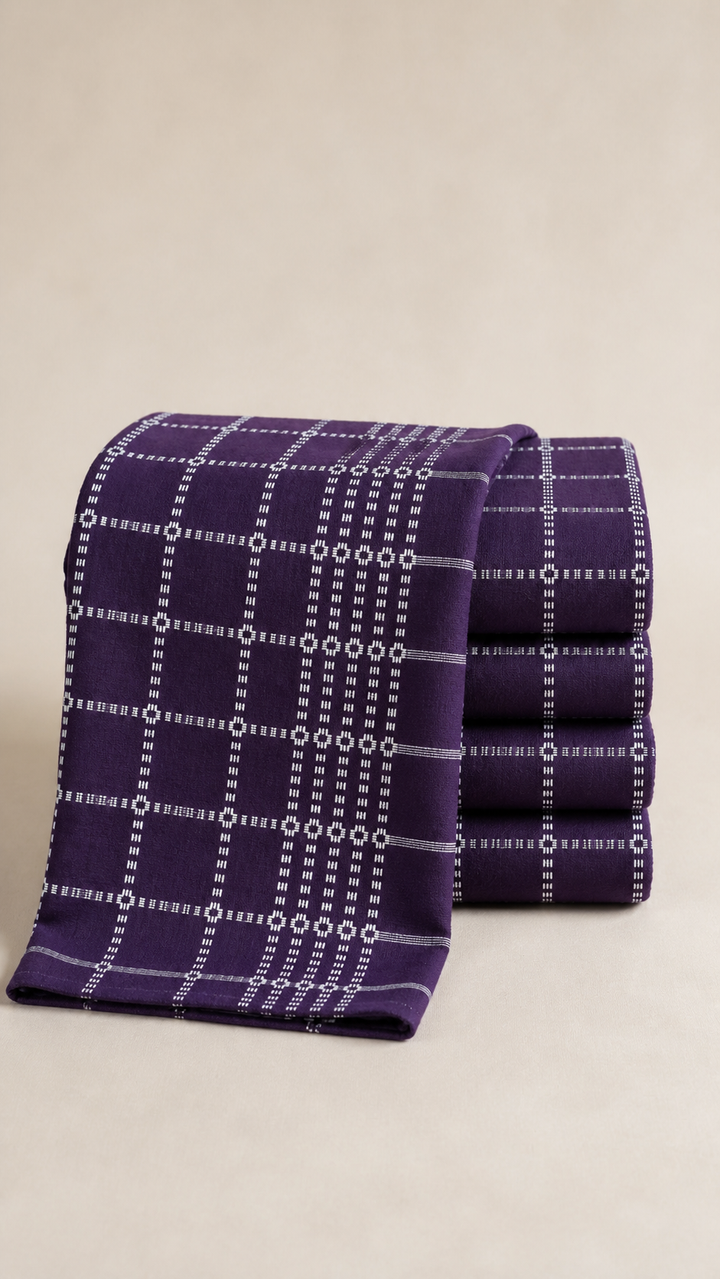Button Star Chennimalai Bedsheet - Purple — Folded catalogue view