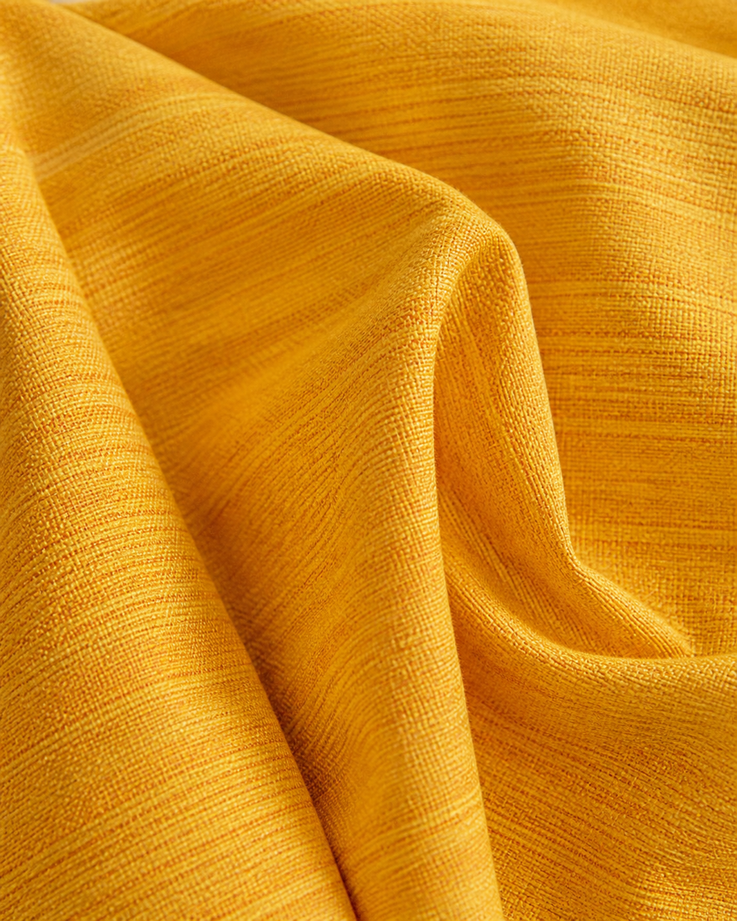Chennimalai Single Cot Bedspread Mustard Yellow Textured — Fabric and pattern detail view