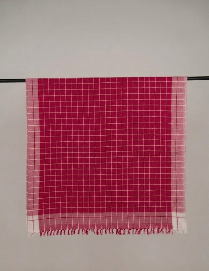 Chennimalai Soft Grid Weave Towel Rose