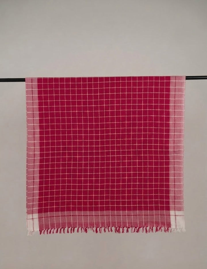 Chennimalai Soft Grid Weave Towel Rose