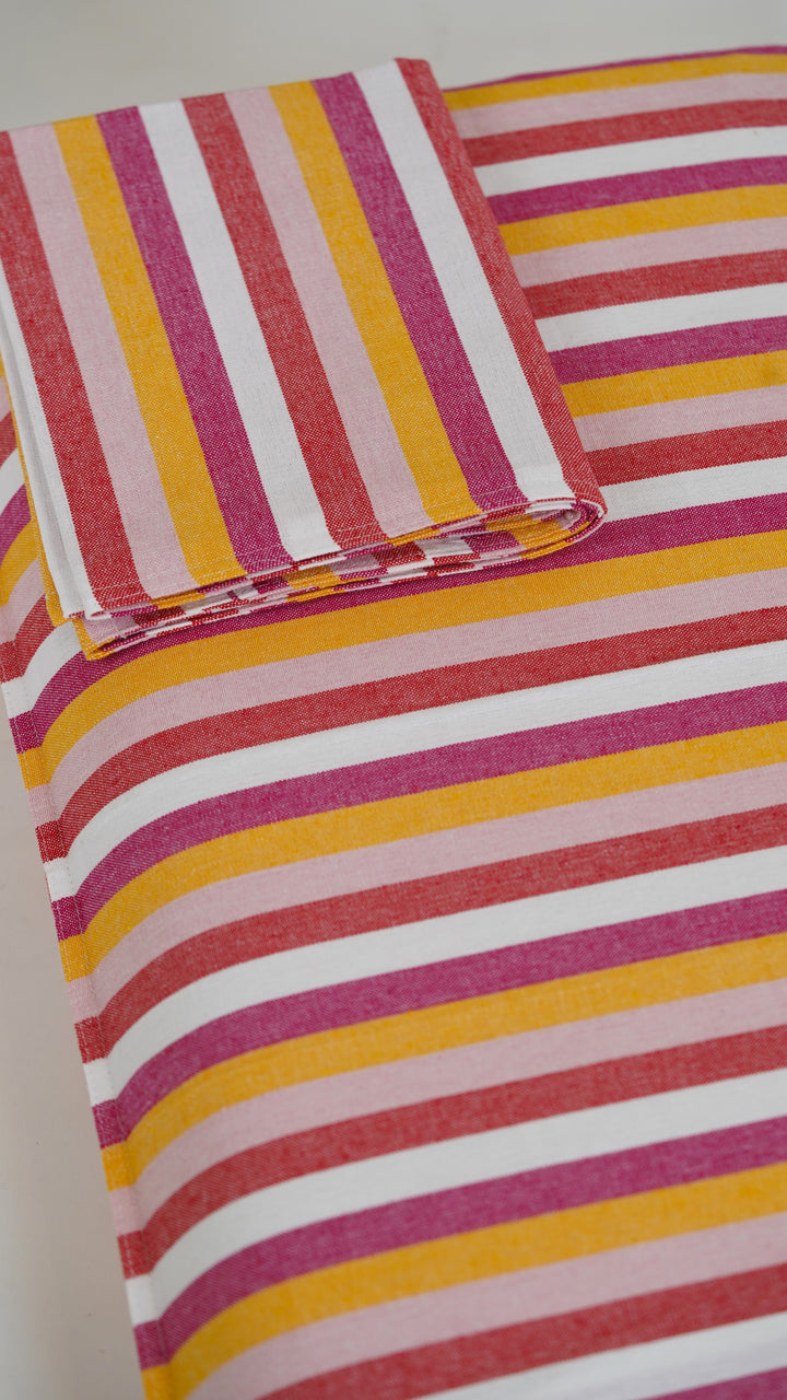 Chennimalai King Size Bedspread Red and Yellow