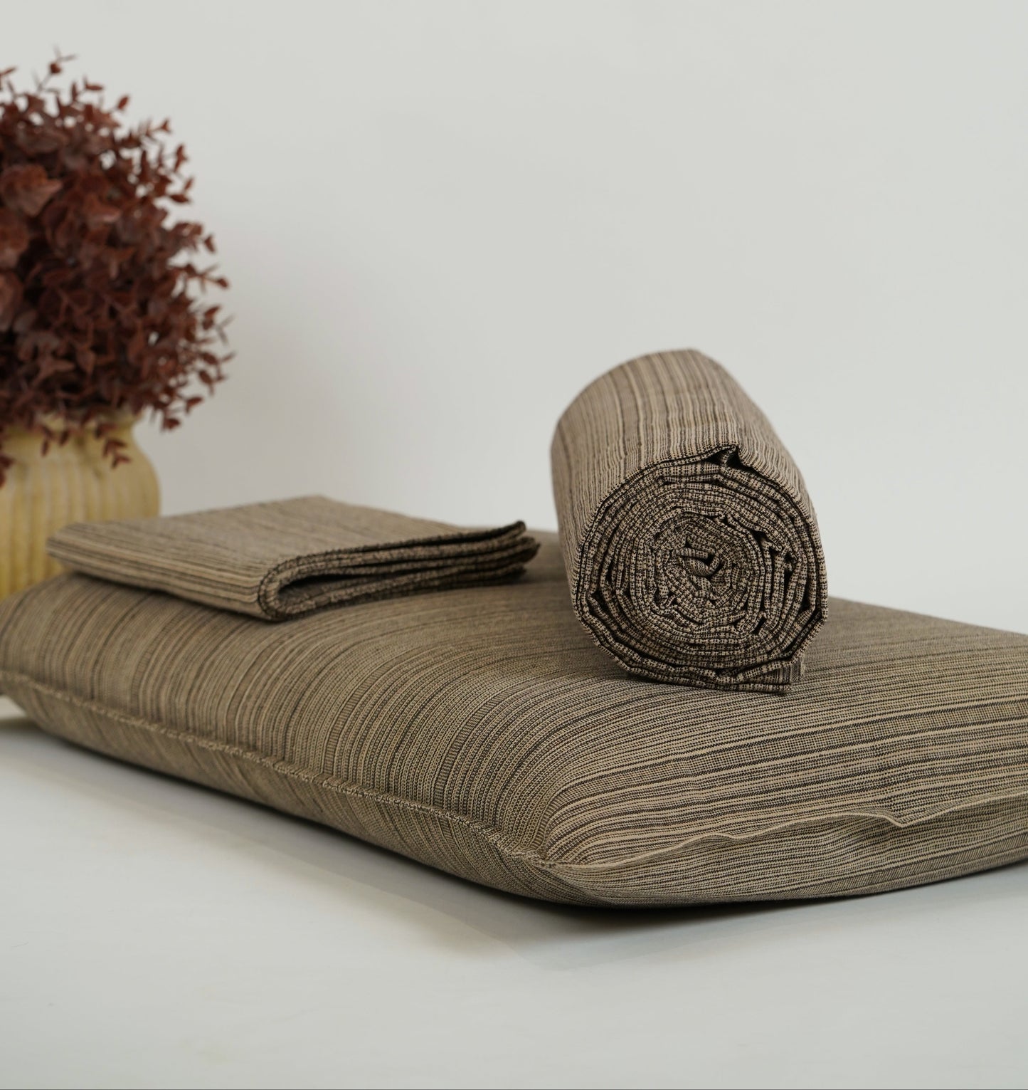 Chennimalai Double Cot Bedspread Coffee Brown Textured