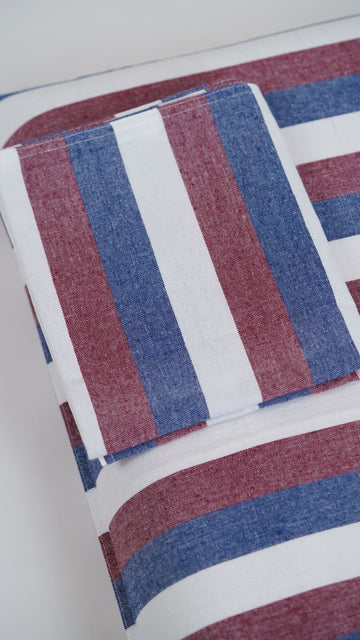 Chennimalai Single Cot Bedspread Red and Blue