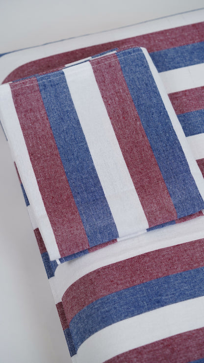 Chennimalai Double Cot Bedspread Red and Blue