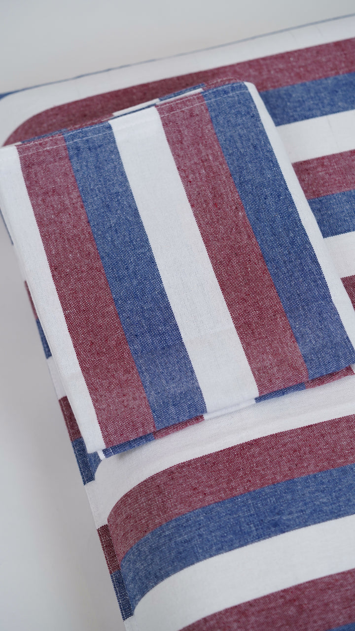 Chennimalai Single Cot Bedspread Red and Blue