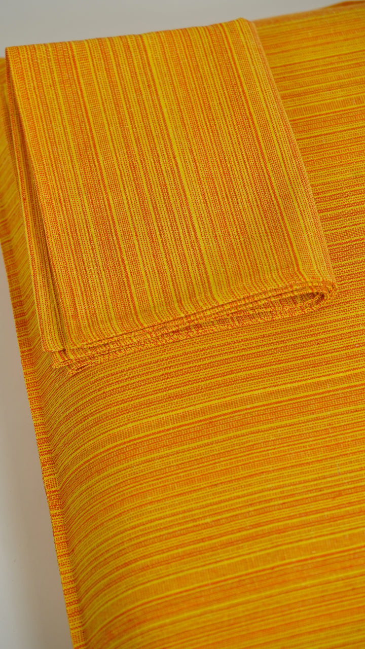 Chennimalai King Size Bedspread Mustard Yellow Textured