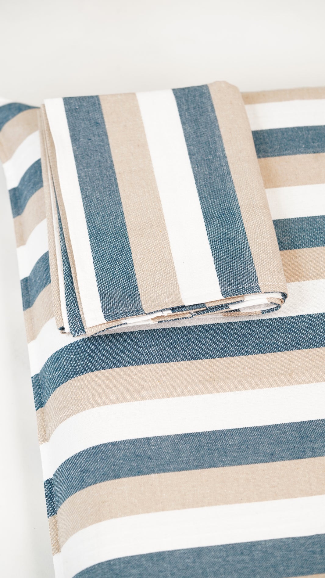 Chennimalai King Size Bedspread -Soft Teal Stripe
