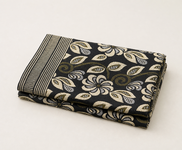 G. Raja Chennimalai Bed Sheet Ivory Vine Elegance — Folded catalogue view