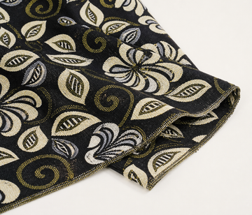 G. Raja Chennimalai Bed Sheet Ivory Vine Elegance — Fabric and pattern detail view