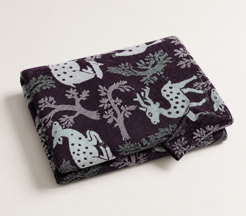 G. Raja Chennimalai Bedsheet Maroon Deer — Folded catalogue view