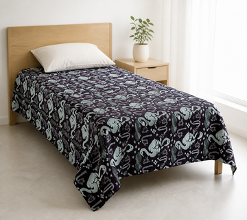 G. Raja Chennimalai Bedsheet Maroon Flamingo — Bright-room styling view