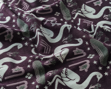G. Raja Chennimalai Bedsheet Maroon Flamingo — Fabric and pattern detail view