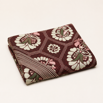 G. Raja Chennimalai Bedsheet Maroon Heritage Bloom — Folded catalogue view