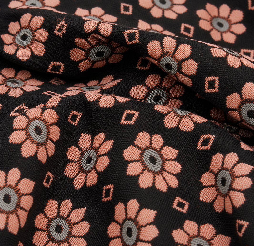 G. Raja Chennimalai Bedsheet Peach Petals — Fabric and pattern detail view