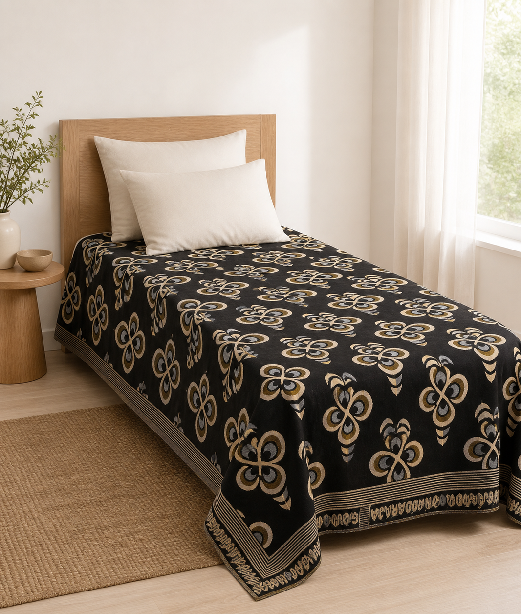 G. Raja Chennimalai Bedsheet Traditional Bloom — Bright-room styling view