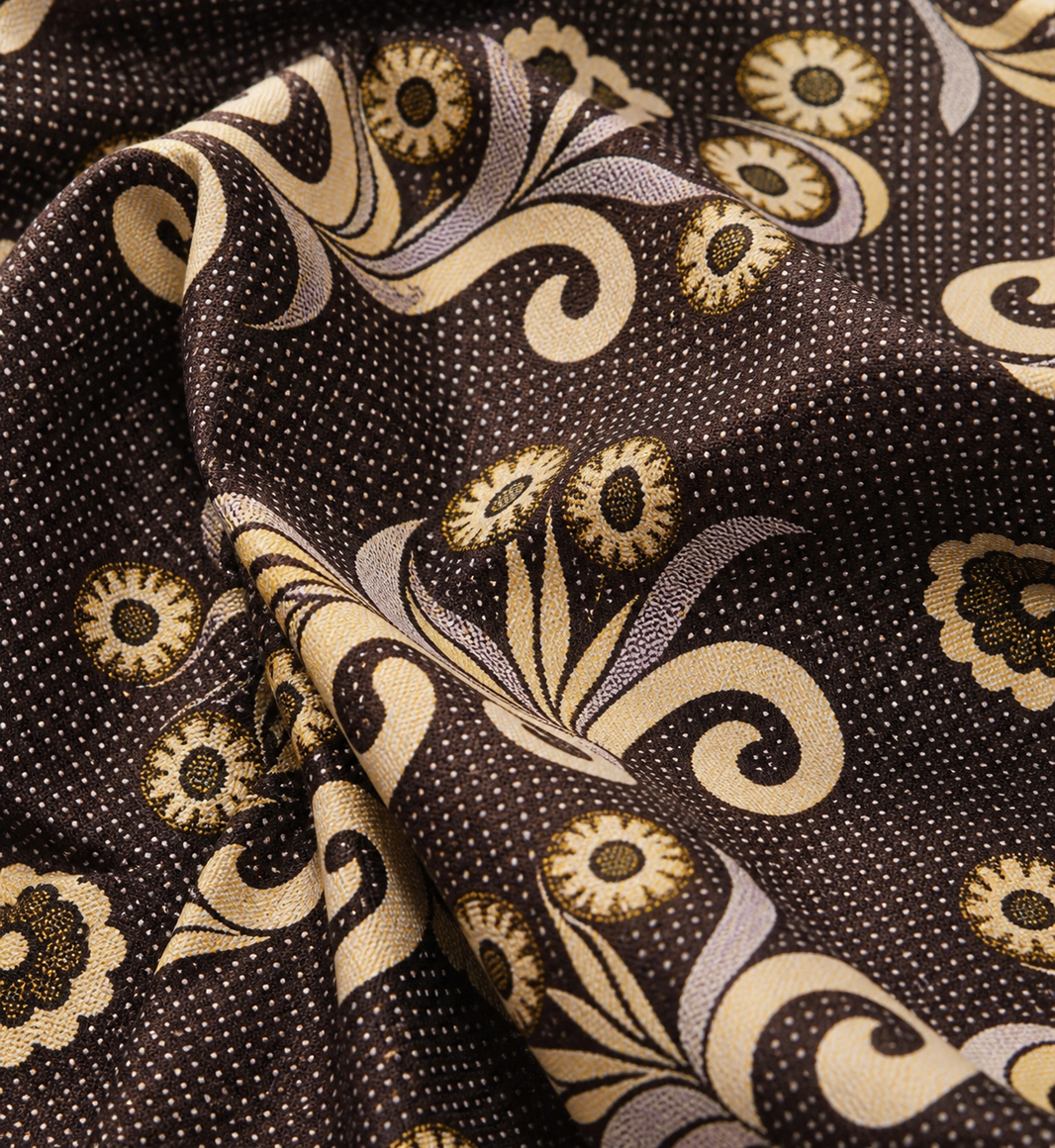 G. Raja Chennimalai Bedsheet Vintage Garden — Fabric and pattern detail view