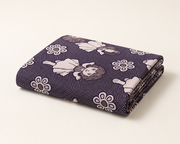 G. Raja Chennimalai Bedsheet Violet Dora — Folded catalogue view