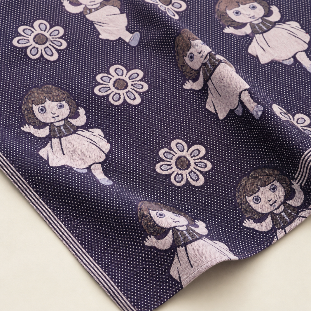 G. Raja Chennimalai Bedsheet Violet Dora — Fabric and pattern detail view